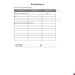 Download Free Reading Log Template - Keep Track of Your Reading Progress example document template