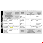 Meal Sample Calendar example document template