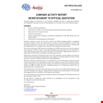 Company Report example document template
