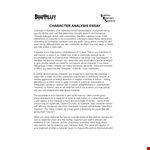 Character Analysis Essay example document template 