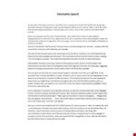Informative Speech example document template