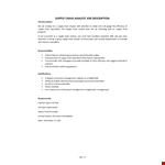  Supply Chain Analyst Job Description example document template