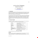 Effective Use Case Template: Simplify Interactions & Define Network Steps example document template