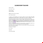 Cover letter for elementary teachers example document template