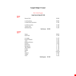 Program Operating Budget Template example document template