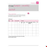 Monthly Salary Receipt and Attendance Register with Deductions | Free Download example document template
