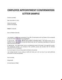 Employee Appointment Confirmation
