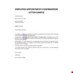 Employee Appointment Confirmation example document template