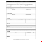 Project Progress Report example document template