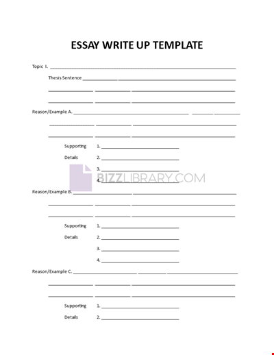 Essay Write Up Template