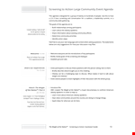 Community Event Agenda example document template
