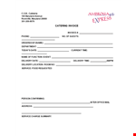 Catering Services in Maryland | Invoice & Delivery Solutions example document template 