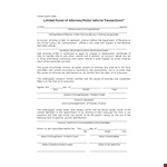 General Power of Attorney Form for Vehicle - Notary Authorized by Attorney example document template