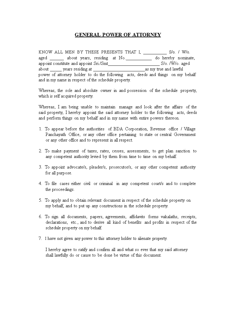 general power of attorney
