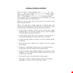 General Power of Attorney example document template