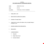 Non Profit Agenda Example example document template