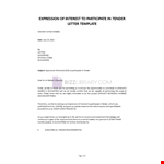 Expression of Interest Letter example document template