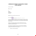 Expression of Interest Letter example document template 