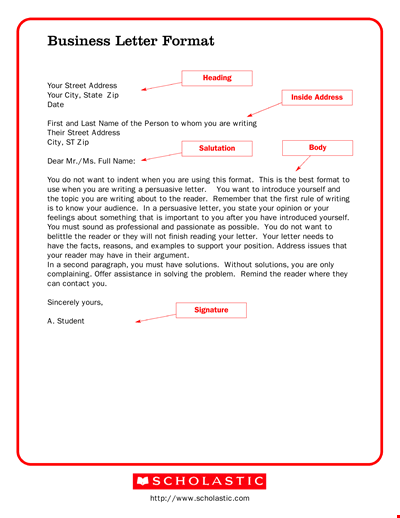 Printable Business Letter Format for Free