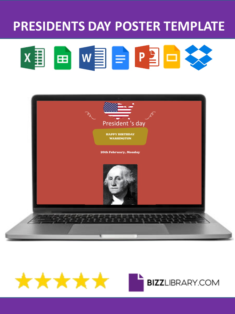 washington's birthday poster template Main Image washington's birthday poster template