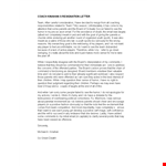Coach Resignation Letter To Team Template example document template