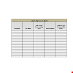 Library Sign Up Sheet - Free Template for Download example document template