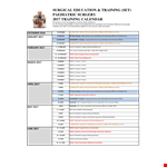 Training Education Calendar example document template