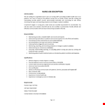 Nurse Job Description example document template