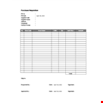 Purchase Requisition Form template example document template
