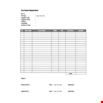 Purchase Requisition Form template example document template 