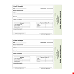 Create Professional Cash Receipts | Use Our Easy Payment Record Template example document template