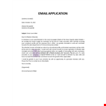 Cover letter for the application via email example document template