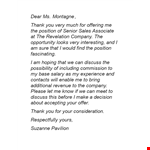 Salary Negotiation Letter - Company Position | Thank You for Discussing example document template