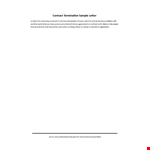Contract Termination Letter Template – Easily End Your Contract | Johnson example document template