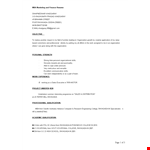 MBA Marketing and Finance Resume - Personal Skills | Khadgaray, Rayagada, Swapneswar example document template