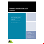 Streamline Your Company's Training System with Our Comprehensive Manual Template example document template