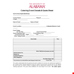 Catering Menu example document template