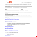 Sample New Employee Onboarding Business Center Hr Checklist example document template