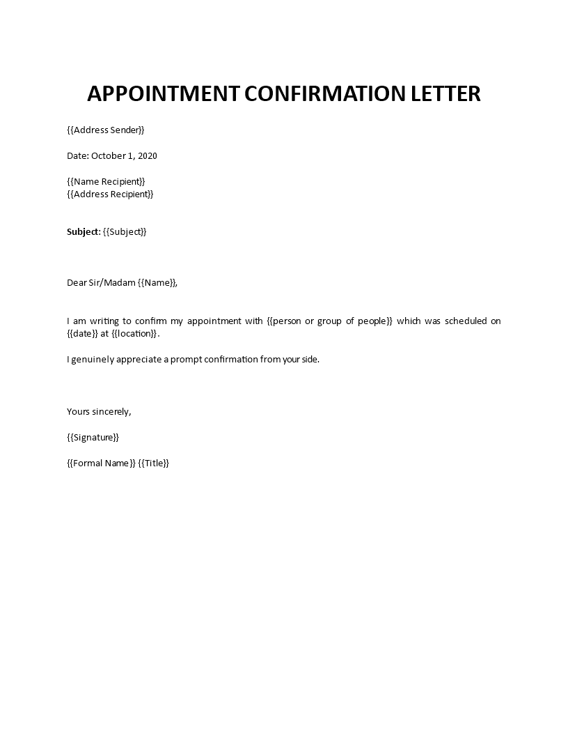 Email to Confirm Meeting