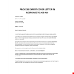 Process Expert job application letter example document template