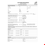 Restaurant Employee Application Template example document template
