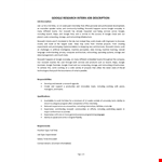 Google Research Intern Job Description example document template