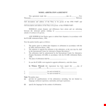 Model Arbitration Agreements example document template