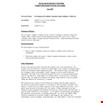 Education Research example document template