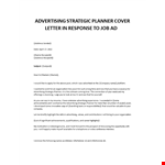 Response to Job Advertisement example document template