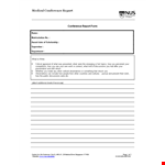Medical Conference Report example document template