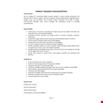 Market Research Job Description  example document template