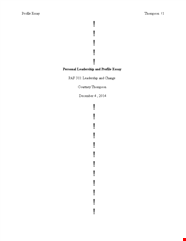Personal Leadership Essay Sample