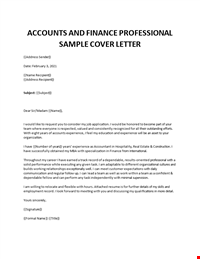 Accounts Professional Cover letter