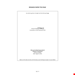 Research Paper Title Page example document template